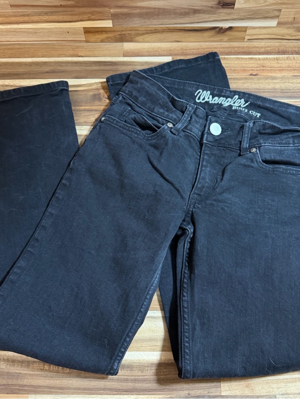 Wrangler Women's Black Boot Cut Jeans - Classic Black Denim